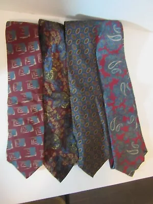 Lot Of 4 VINTAGE Collectable Neckties: Robert Stock Woodward J. Crew Oakto QG • $4