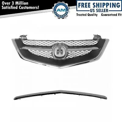 Front Black & Chrome Grille Kit With Hood Trim Molding For Acura TL New • $132.03