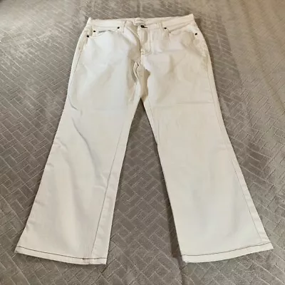 Z Cavaricci Womens 12 Denim Jeans White Boot Cut Mid Rise Stretch • $24.99