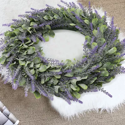 17 Lavender Wreath Artificial Floral Garland Hanging Wall Wedding Festival Decor • £10.95