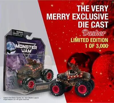 $47.90 • Buy Monster Jam  Dasher Reindeer Truck 1:64 Scale Die-Cast NEW 