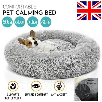£16.99 • Buy Extra Large Dog Cat Pet Calming Bed Comfy Fluffy Soft Dog Beds Round Soft Plush