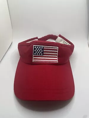 Vintage Amanda Smith USA American Flag Golf Tennis 4th Of July Patriotic Visor￼ • $15