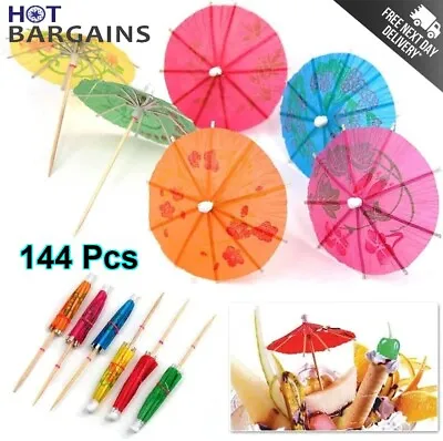 Cocktail Umbrellas Paper Umbrella For Party Food Drink Decoration 144 Pcs • £7.99