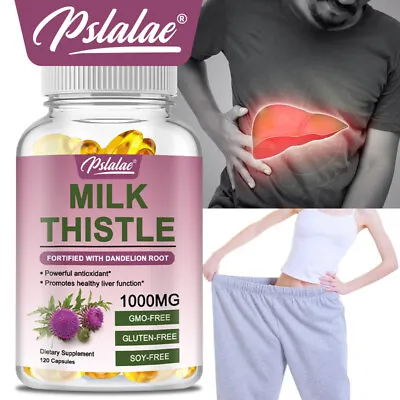 Milk Thistle 1000mg - Liver CleanseDetox & Repair Formula - With Dandelion Root • $6.84