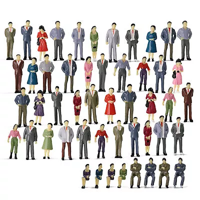 50pcs Model Railway O Gauge Seated Stanidng Figures 1:50 Painted People • £7.99