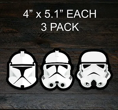 Star Wars Storm Trooper Helmet Sticker 3 Pack Premium Vinyl Sticker Car Decal  • $9.71
