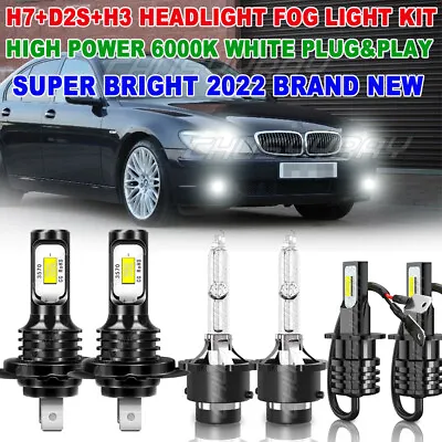 For BMW 745I 745LI 2002-2005 H7+D2S+H3 HID Headlight High Low Beam LED Fog Light • $36.62