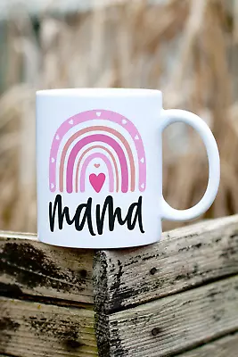 Mama Rainbow Heart 11 Oz Mothers Day High-quality Ceramic Cup • $10