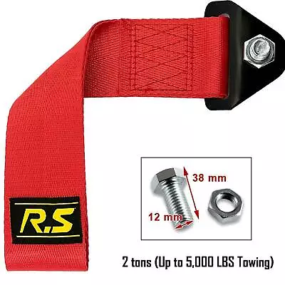 2X Universal Car Tow Towing Red Strap Rope Belt Racing Drift Rally Bumper Hook • $20.29