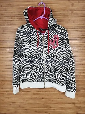 Volcom Gray Full Zip Graphic Hoodie Youth Size Large L • $10.99