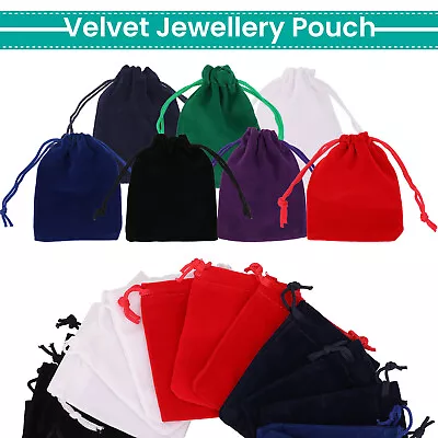 1-50pcs Soft Velvet Drawstring Gift Bags Wedding Jewellery Party Pouch Bags • £1.79