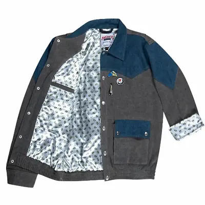 Men's Back To The Future Denim Jacket | Handmade Marty McFly Blue Denim Jacket • $110