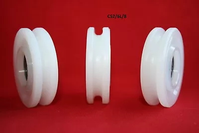 £10 • Buy 52MM Round U Groove Nylon Pulley With Ball Bearing  Wheels Roller For Rope 