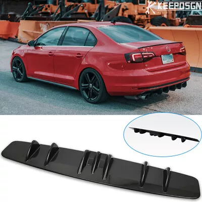 $44.14 • Buy For VW Jetta MK6 MK7 GLI Rear Lip Bumper Diffuser Shark Fin 7 Wing Spoiler Gloss