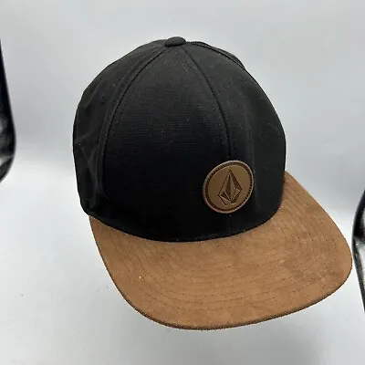 Volcom Hat/Cap Mens Black Brown Faux Suede Bill Snapback Cap OS Adjustable • $12.99