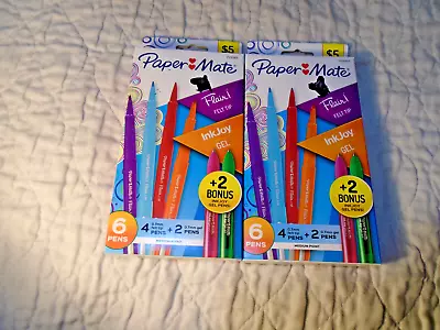 12 Paper Mate Flair Felt/ InkJoy Gel  Pens 0.7mm Med. Tip Multicolored • $11.99