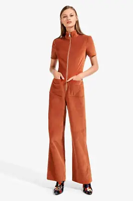 $200 • Buy Nwt Staud Ziggy Dressy Jumpsuit In Rust Msrp $310