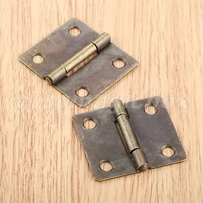 38*34mm Wardrobe Cabinet Hinges Jewelry Box Suitcase Furniture Door Hinge &Screw • $6.70