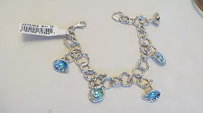 Hagit Gorali Sterling Reflections Cultured Pearl Charm Bracelet Fits 7-1/4  TEAL • $129.99