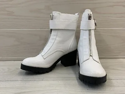 Coconuts By Matisse Jimi Combat Boots Women's Size 8 M White NEW MSRP $110 • $28.99