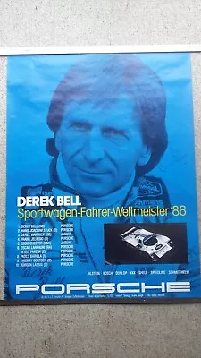 1986 Original Porsche Works Poster Signed By Derek Bell • £60