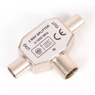 $3.39 • Buy PAL TV IEC DVB-T 1F/2M 2 Way Aerial Coaxial Antenna Signal Splitter  Meta.we1