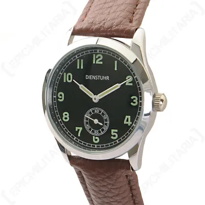 Ailager® WW2 German Army Service Watch - Vintage Repro With Brown Strap • $77.95