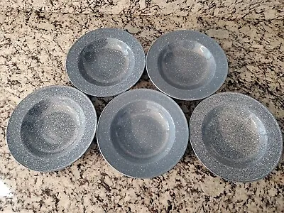 Set Of 5 Mikasa Ultrastone Rim Soup Bowl Country Blue Speckled 9 1/4  CU501 • $26.99