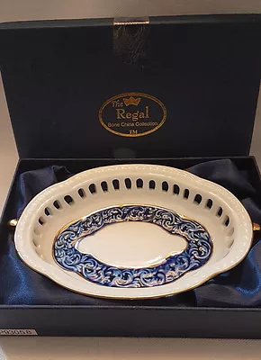 £7 • Buy Regal Bone China  Basket, Dish With Handles Gilded - Boxed