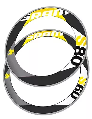 Sram S80/s60 Combination Rim Decal Set  For Two Wheels Yellow • $44