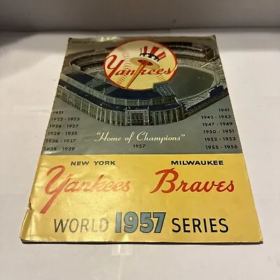 1957 World Series Program Milwaukee Braves At New York Yankees • $75