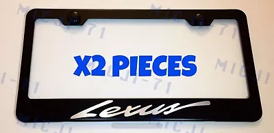 X2 Lexus Stainless Steel Black License Plate Frame Rust Free W/ Caps • $22.50