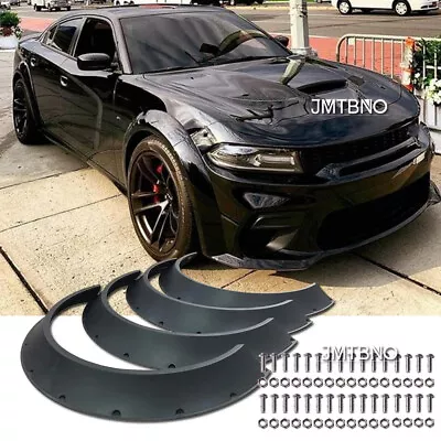 4Pcs For Ford Mustang Car Fender Flares Extra Wide Flexible Wheel Arch Body Kit • $109.12