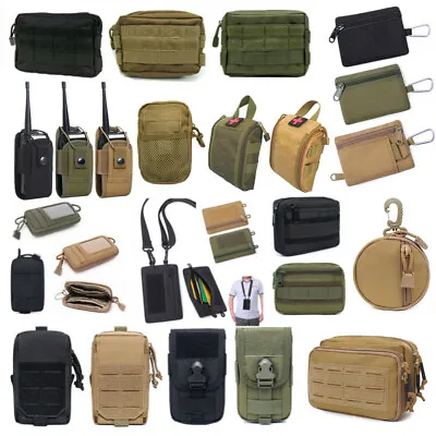 Tactical Molle Pouch EDC Multi Purpose Utility Belt Bag Waist Pack Small - Large • $8.59