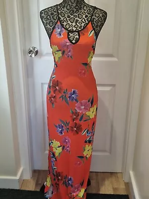 Qed London Strappy Red Floral Maxi Dress Size 10 • £10