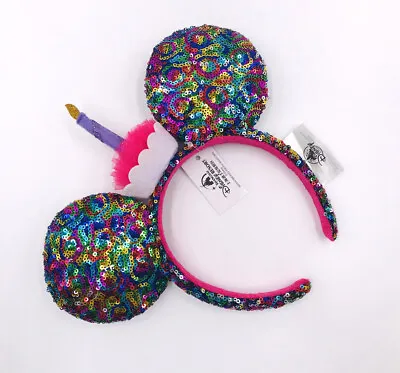US Disney Park Multicolor Limited Party Sequins Candle Minnie Ears 2020 Headband • $15.99