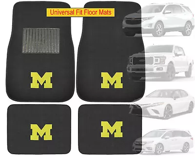 4PC NCAA Michigan Wolverines Car Truck Black All Weather Carpet Floor Mats • $39.75