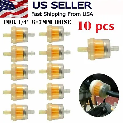 10PCS Motor Inline Gas Oil Fuel Filter Small Engine For 1/4'' Line 6-7mm Hose • $6.19