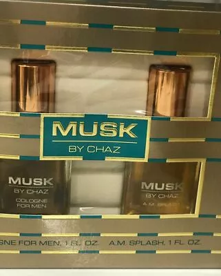 $34.99 • Buy Vintage Musk By Chaz GIFT SET(Cologne For Men 1 Fl. Oz & A.M Splash 1 Fl. Oz)