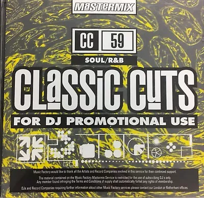 Mastermix Classic Cuts CD - Soul/R&B (CC59) • £6.95