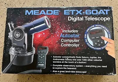 Meade ETX-60 AT Digital Astro Telescope W/ Autostar Computer Controller • $70