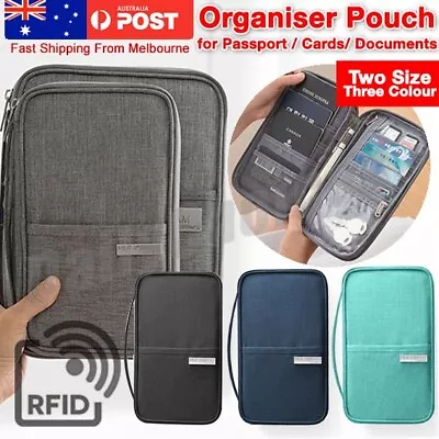 $13.80 • Buy Family Travel Organiser Passport Document Holder RFID Cards Tickets Wallet Pouch