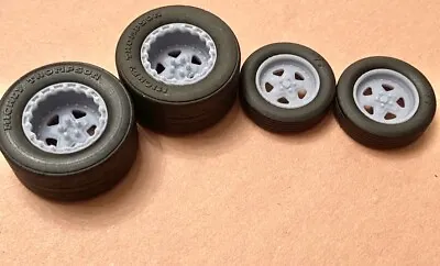 Resin 17/15 Scale Inch Weld Pro Star Drag Wheels With Cheater Slicks 1/24 1/25 • $17.99