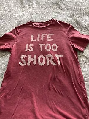 Graphic Tee M Red Mossimo Life Is Too Short 100% Cotton • $5.50