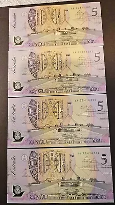 1992 $5 Australian Banknotes (UNC) X10 In Consecutive Order. • $400