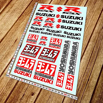 To Fit Suzuki GSXR Sticker Set 29 Decals Gsx-r 600 1000 Yoshimura 750 White • £10.90