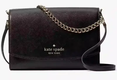 REMOVE Kate Spade Carson Convertible Crossbody Bag Black Leather WKR00119 NWT • £86.77