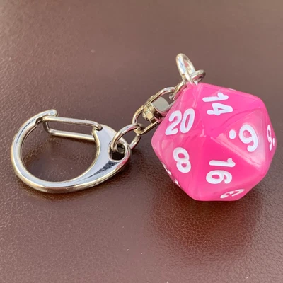 £2.49 • Buy D20 Dice Keyring - Pink - Pearl - Dice - Geek - Games Master - D&D.