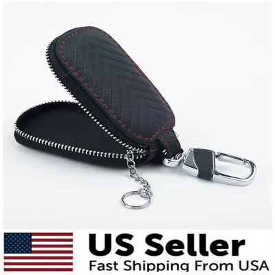 $11.63 • Buy Smart Key Holder Cover Car Key Chain Bag Leather Remote Fob Case